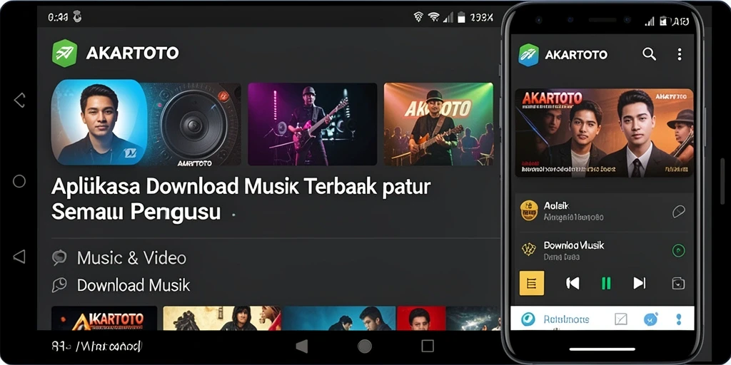 Tampilan antarmuka AKARTOTO yang intuitif untuk Download Musik.