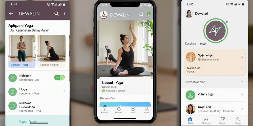 Tampilan antarmuka DEWALIN yang intuitif untuk latihan Yoga.