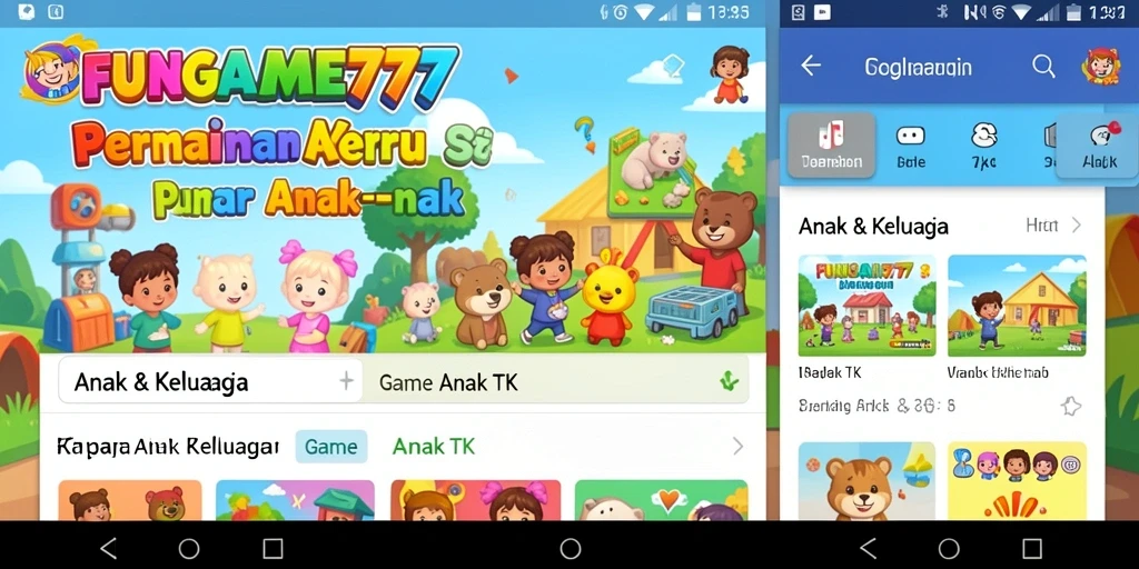 Antarmuka aplikasi FUNGAME777 yang menarik untuk anak-anak.