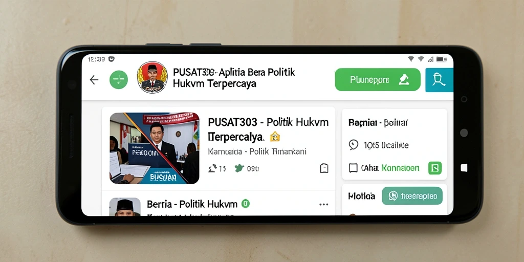 Antarmuka aplikasi PUSAT303 yang modern dan informatif