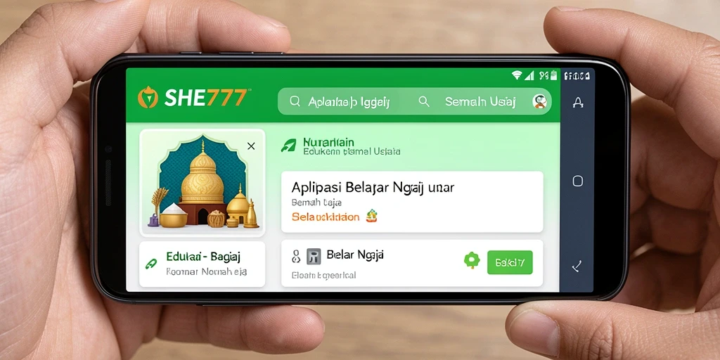 Antarmuka aplikasi SHE777 yang interaktif dan mudah digunakan.