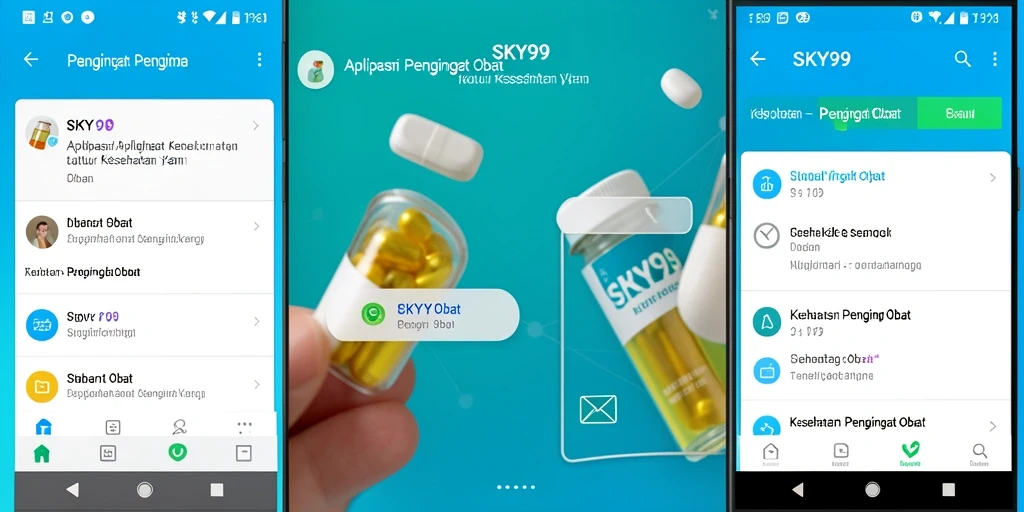 Antarmuka utama aplikasi Pengingat Obat SKY99 yang sederhana.
