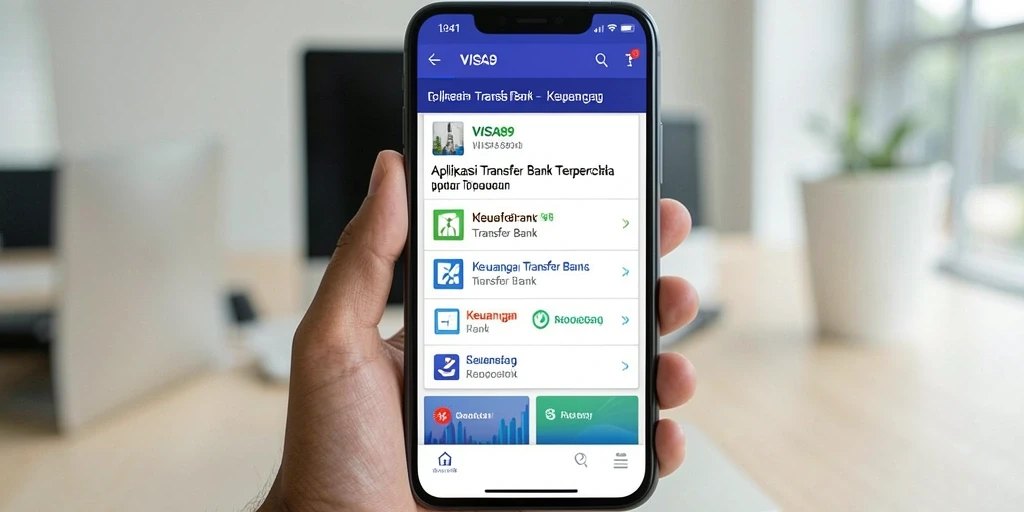 Antarmuka aplikasi Transfer Bank VISA89 yang user-friendly.