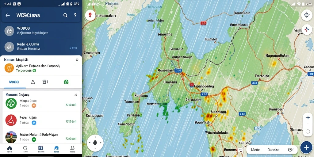 Tampilan antarmuka utama WDBOS untuk radar hujan yang akurat.
